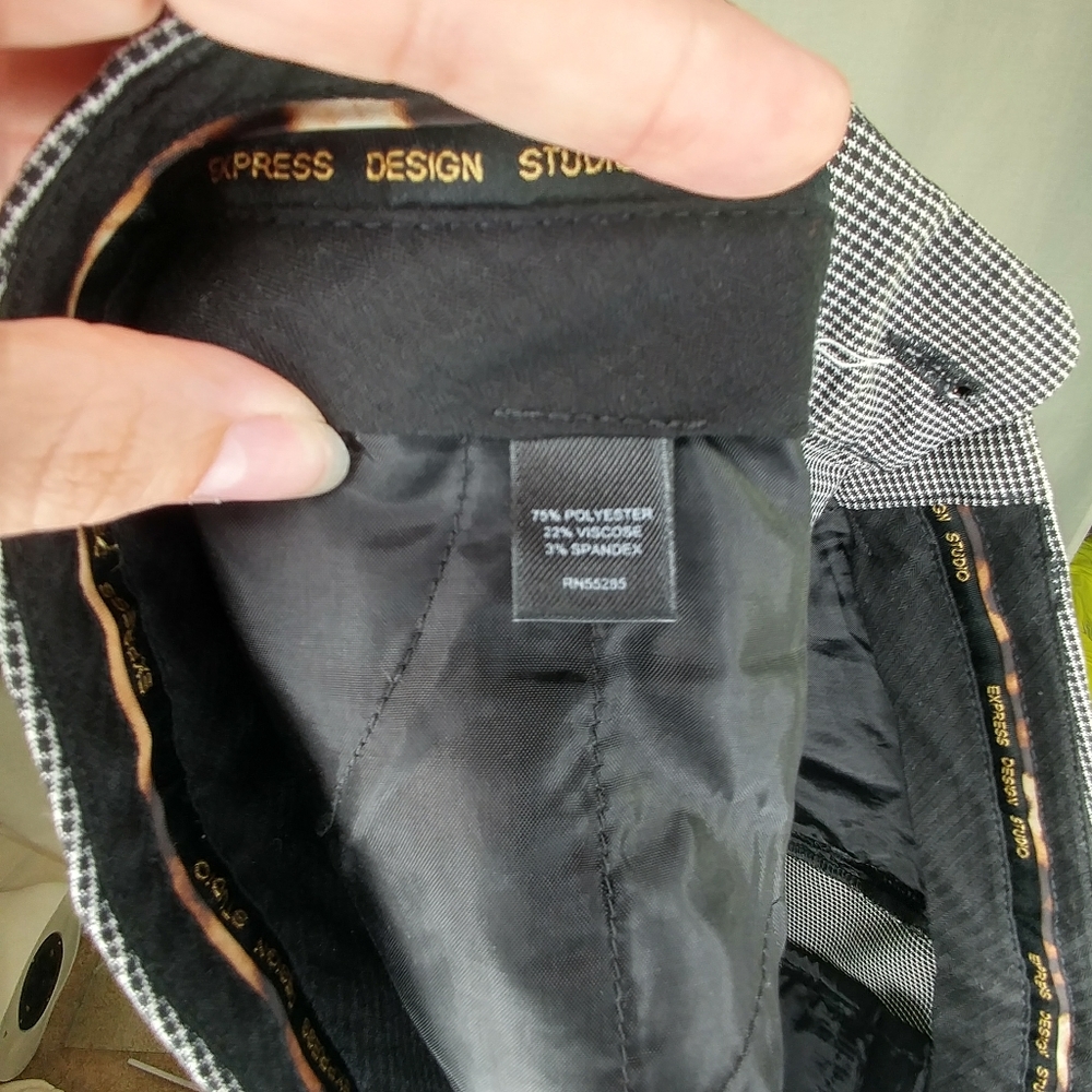 Express Editor Check Print Dress Pants Size 4r - image 5